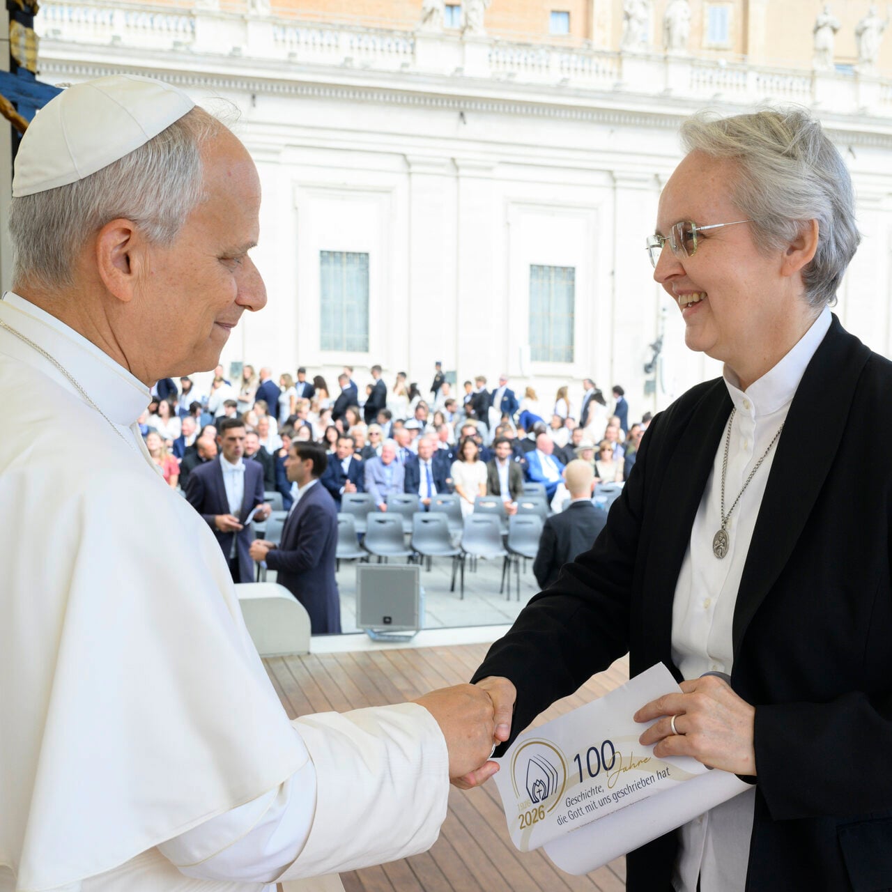 Pope-Leo On Wednesday, October 1, the community of the Schoenstatt Sisters of Mary inaugurated its jubilee year, marking the lead-up to the centenary. To everyone’s joy and surprise, a group of Sisters was able to celebrate this inauguration together with Pope Leo XIV.